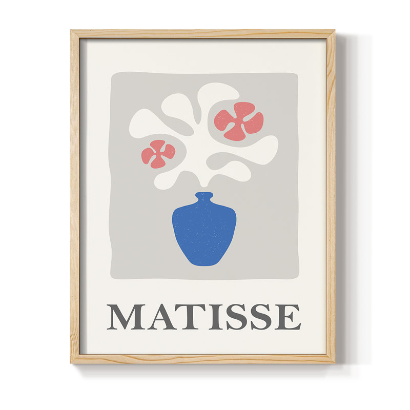 Matisse CCLxx III, reproduction d'art encadrée - bois massif, H 11 po x l 9 po, Naturel