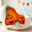 Jeté orange en flanelle molletonnée orange, imprimé citrouille d'Halloween-131511439