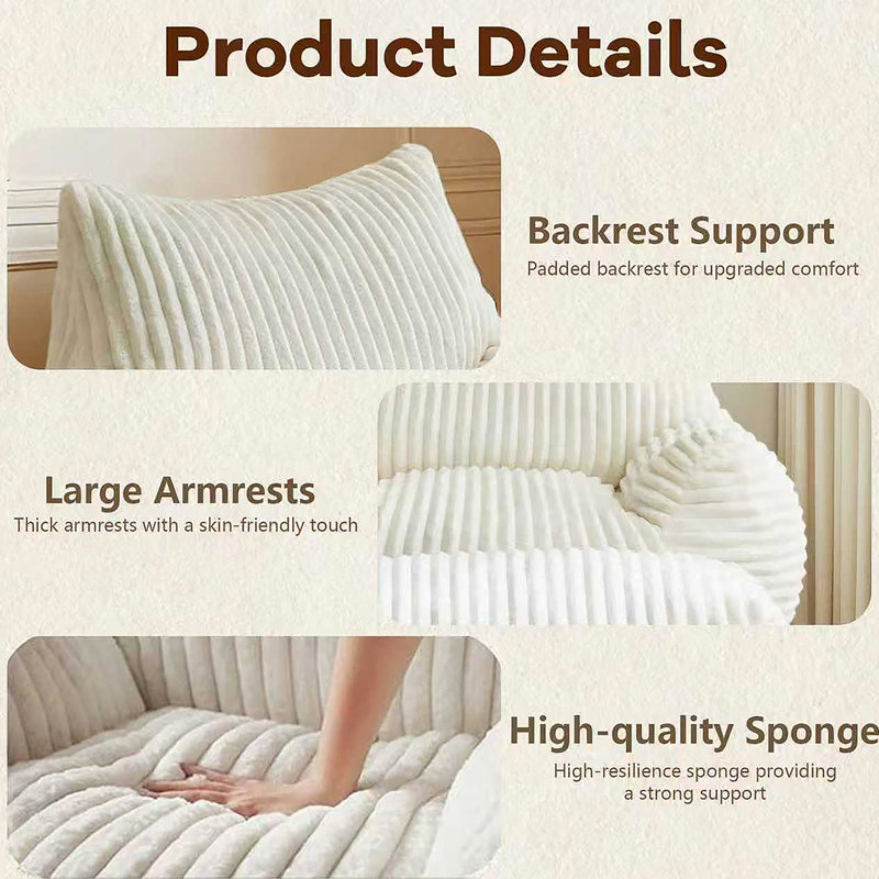 Fauteuil Boneless avec repose-pieds - 5 zones de soutien et livraison compacte en boîte, Blanc