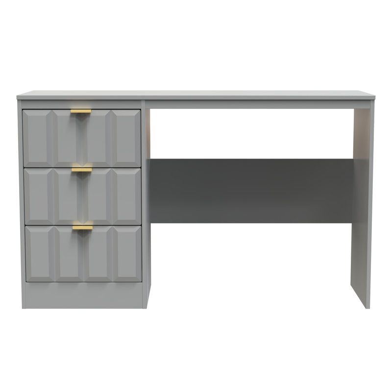 Besian 3 Drawer Desk  (Ready Assembled), Dusk Grey