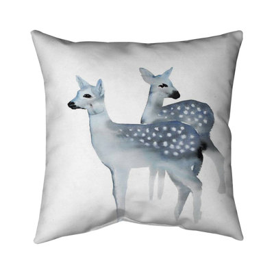 Blue fawns - 16"x16" Throw pillow - Poly twill - Print on demand