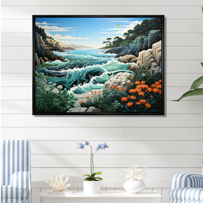 Paysage de plage sauvage sur toile