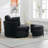 Kenmari 42.3" W Slipcovered Swivel Barrel Chair and Ottoman-195034251