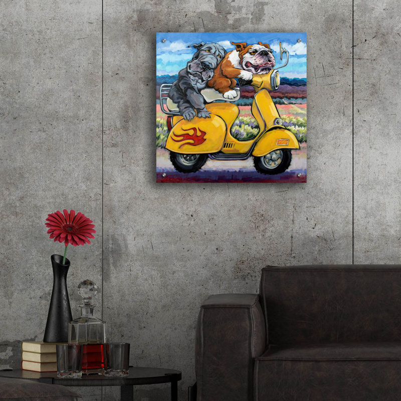 Art mural en verre Trinx «On The Road Again» par CR Townsend, H 24 po x l 24 po x P 0,2 po