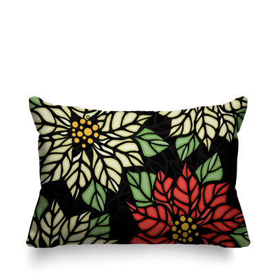 Coussin décoratif intérieur / extérieur Christmas Poinsettia