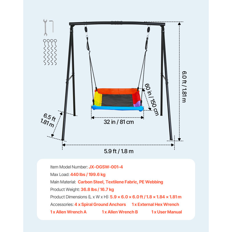 VEVOR Steel Swing Set