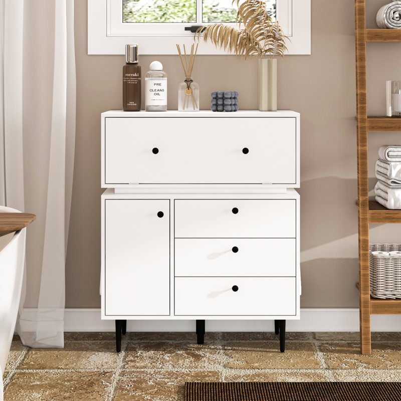 Armoire de salle de bain à une porte et quatre tiroirs