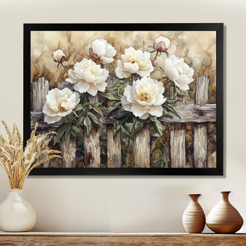 Drees - Floral Oversized Canvas Prints, Single Picture Framed Print, Black, 12" H x 20" W