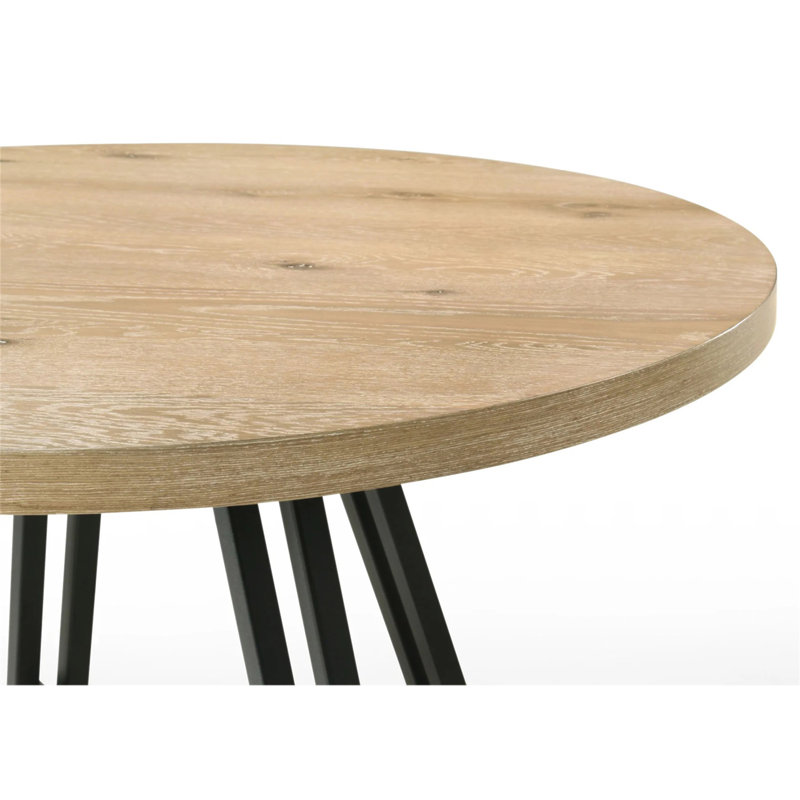 47"W Round Dining Table with Metal Base