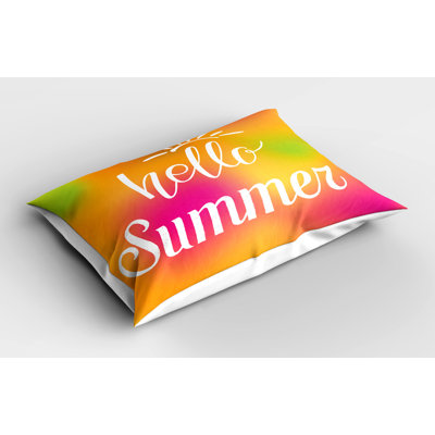 Ambesonne Saying Pillow Sham 2 Pack Abstract Colorful Summer Hot Pink Marigold
