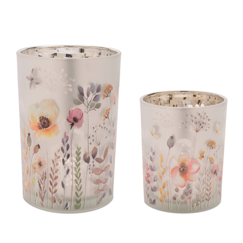 Porte-votive à motif floral givré