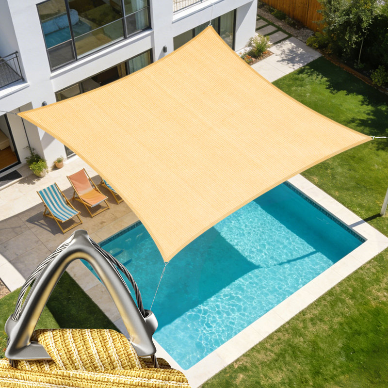 Voile d'ombrage rectangulaire Royal Shade Pro Ring, Beige, 16 pi x 20 pi