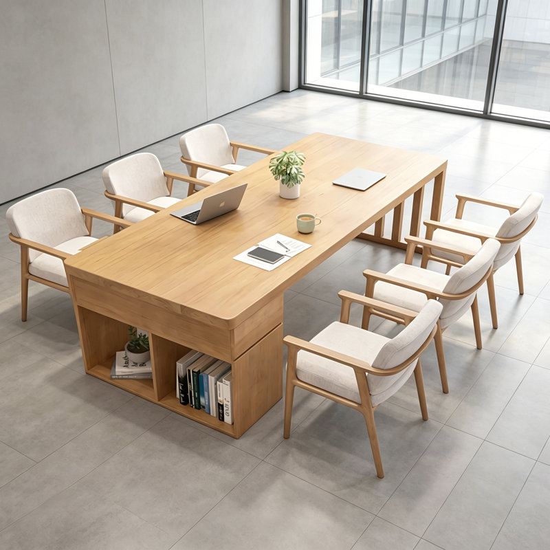 Solid Wood Rectangular Pine Conference Tables, 29.5" H x 86.6" L x 35.4" W