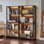 Ensemble de 2 vitrines Farmhouse avec portes vitrées, armoire vitrée avec détecteur de mouvement à DEL 3 couleurs