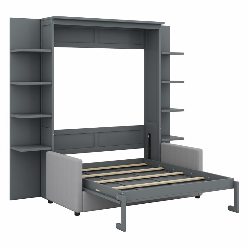 Murphy Bed Wall Bed With Sofa, Gray