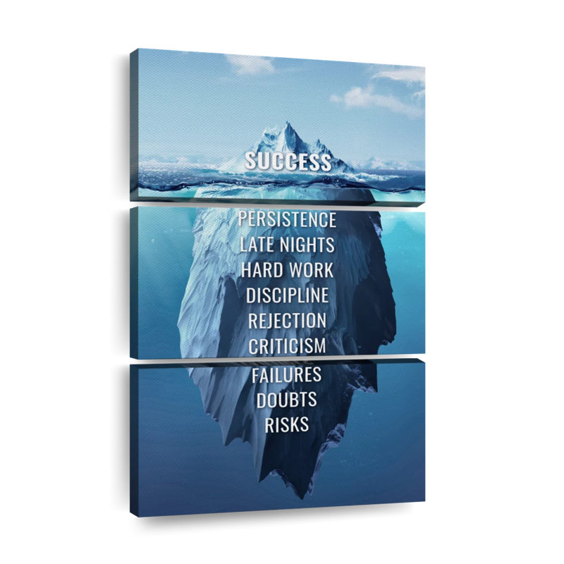 " Success Typography Multi Piece Canvas Print " 3 - Pieces, 23" H x 14" W x 1" D