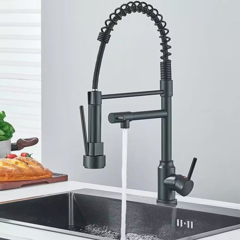 AlenArtWater Faucet Pull Down Kitchen Faucet, Black