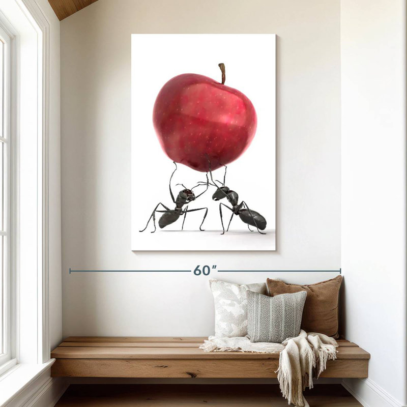Brampt Black Ants With Apple, 48" H x 32" W