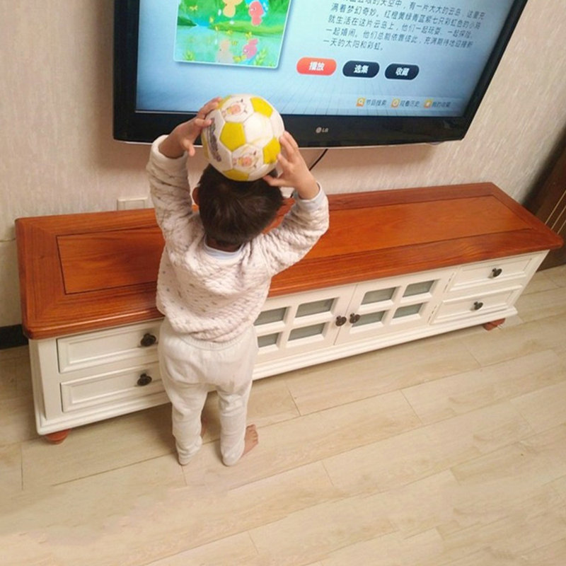 Solid Wood Minimalist TV Stand, 78.74"