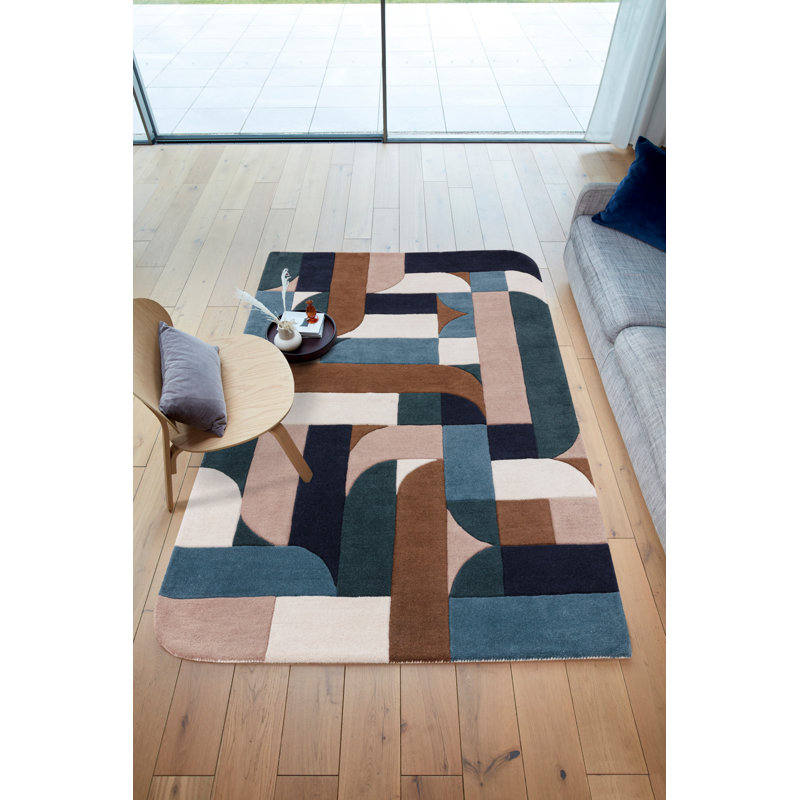 Brinlie Geometric Wool Hand Tufted Area Rug, Rectangle 160 x 230cm