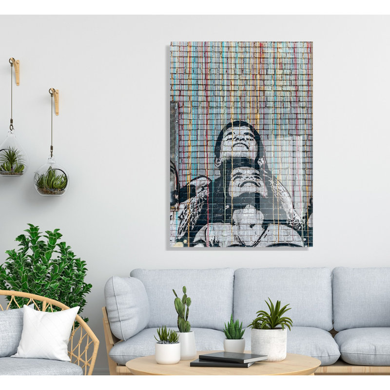 Stunning Banksy Tempered Glass Painting, 17.7 x 25.6 inches | 100% Tempered Glass, Thickness: 0.16 inches | Perfect for Modern Home Decor, Unique Art Piece, Ideal for Living Room & Office Spaces