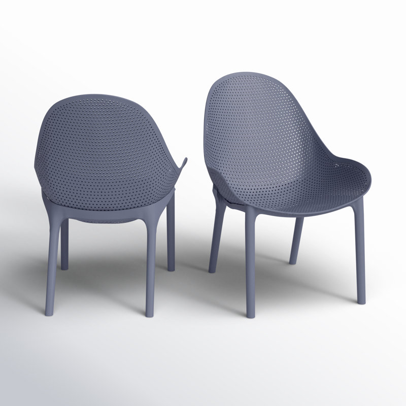 Farrah Outdoor Armless Lounge Chair, Dark Grey