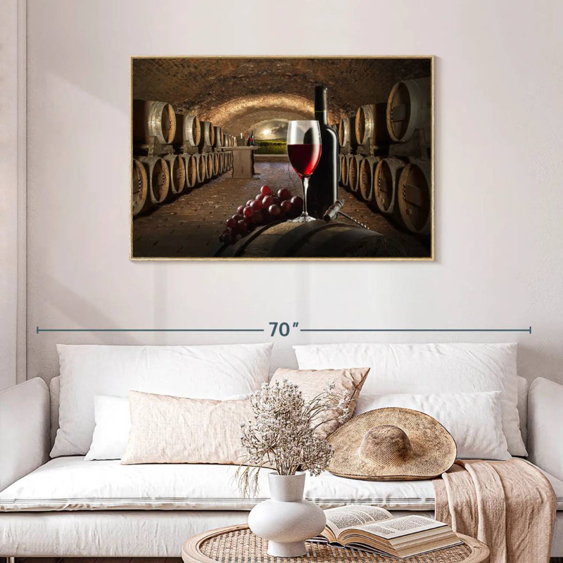 Winery, Cadre flottant en bois naturel, 43 po x 29 po