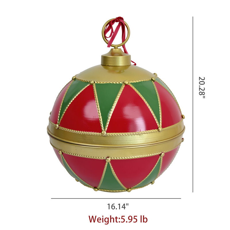 Boule de Noël vintage de 40 cm (16 pouces), décoration en métal, clochette festive à suspendre pour porche, portail, foyer, décoration de fêtes de fin d'année à la maison