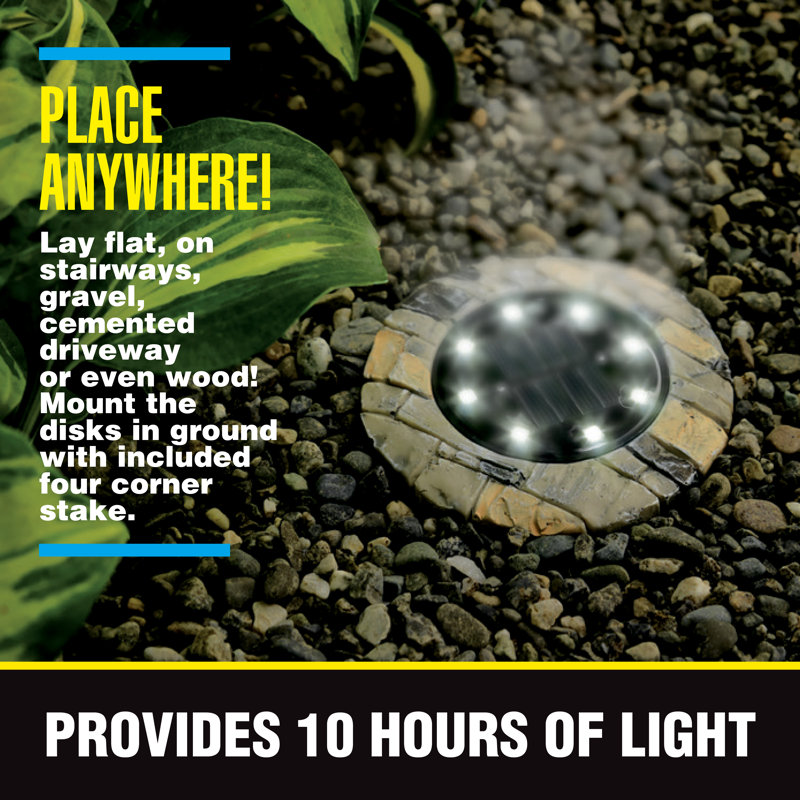 Stone Finish Solar Powered LED Pathway Light Set