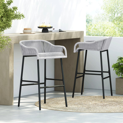 Outdoor Patio Rope Barstool (Set Of 2) by Dovecove