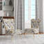 Chaise d'appoint blanche et dorée Chrysalemum Mandalas II - Velours rembourré Cottage