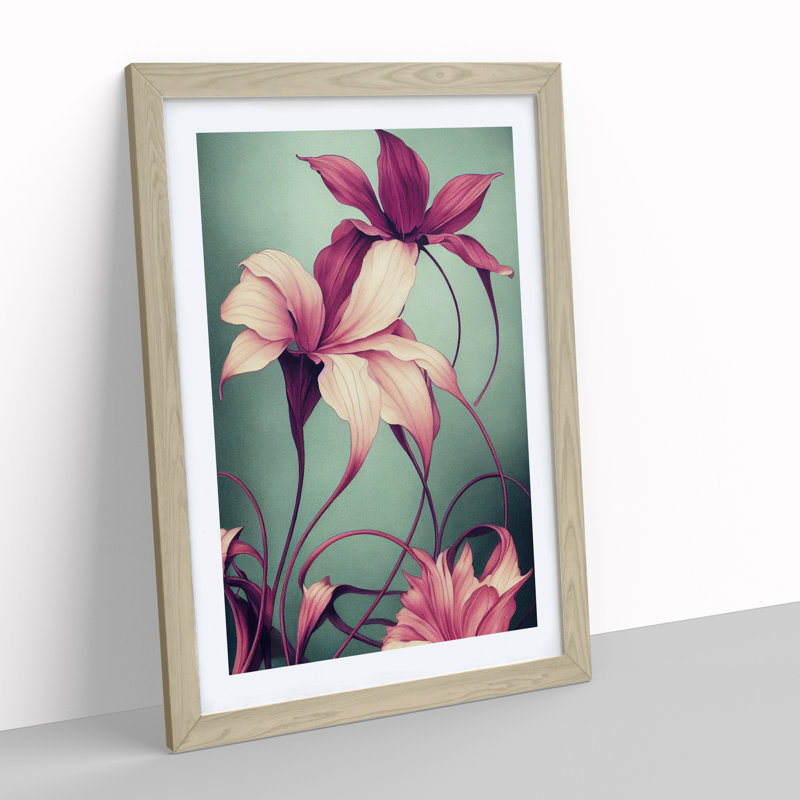 The Beauteous Flowers - Single Picture Frame Print, 46cm H x 34cm W x 2cm D, Oak Framed