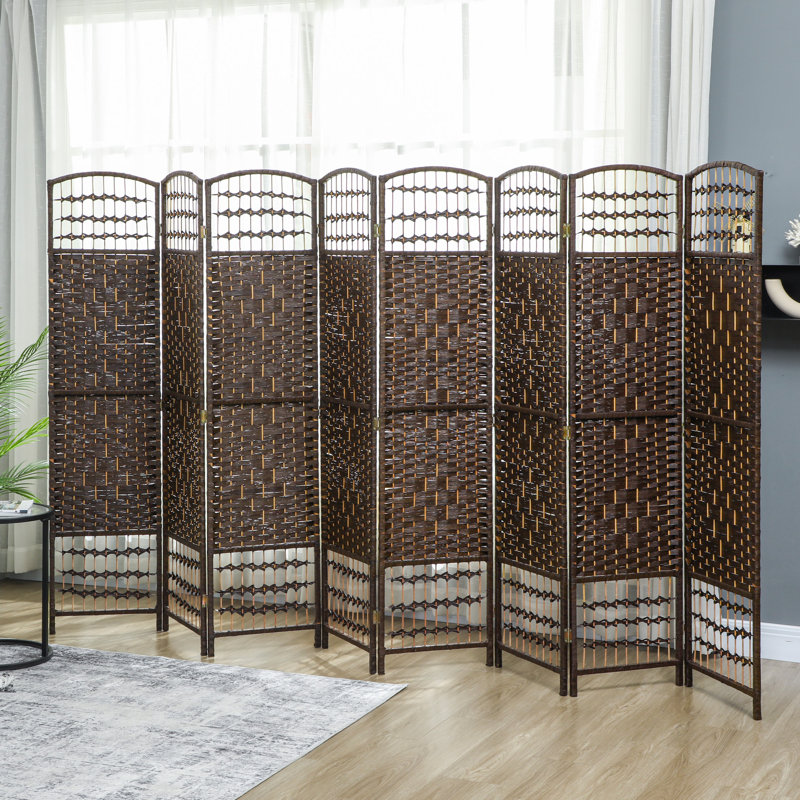 Paravent pliable de 5,6 pi, écran d'intimité autoportant pour chambre à coucher, Brun