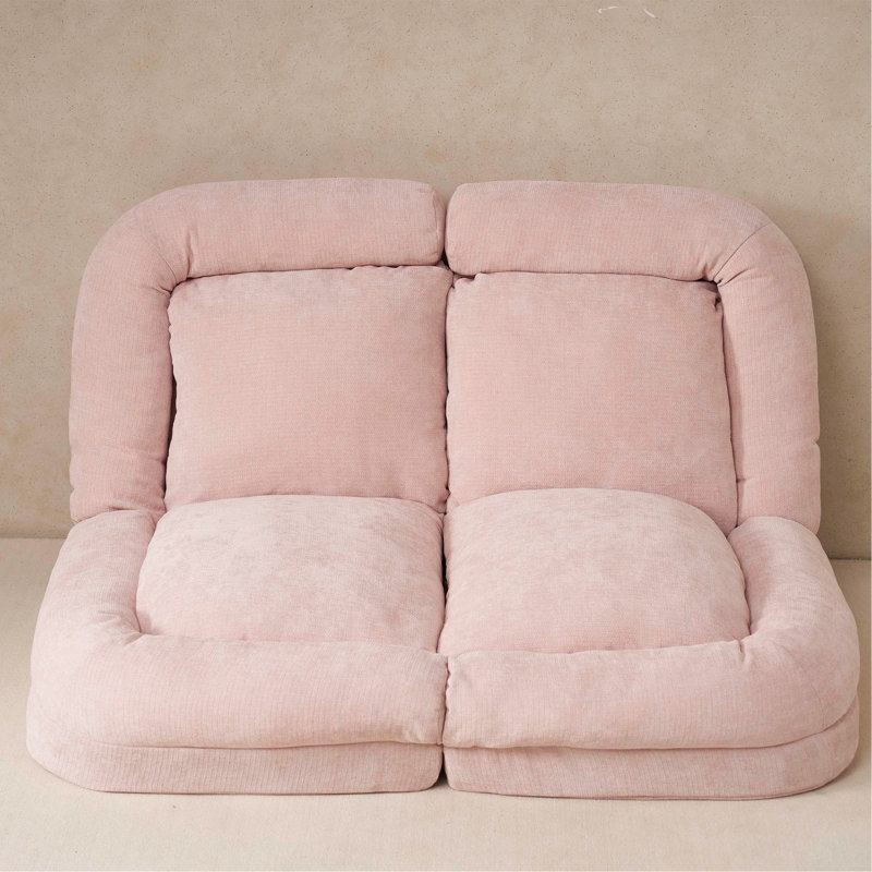 Convertible Fold-Out Single Sofa Bed, Pink, The Right Part Of The Complete Product, Pink