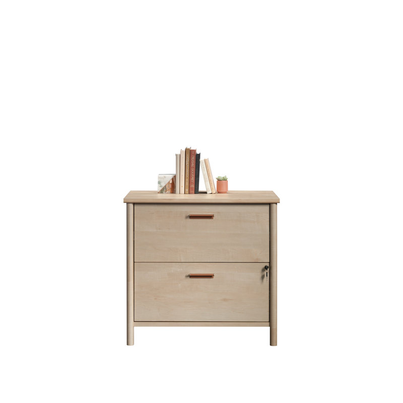 Classeur latéral en bois avec serrure à clé, brun