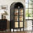 Camerion 72" Tall Modern Arched Cabinet with Glass Doors and  Auto Sensor Light-751091674