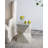 Geometric, Triangular Pattern Capiz Stool - Yellow, Blue Finish