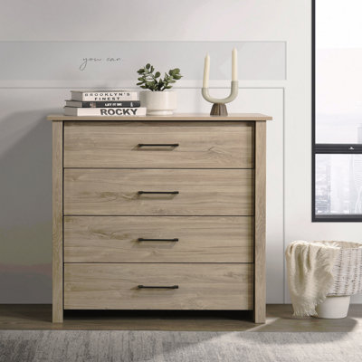 4-Drawer Chest, 32"W  With Black Handles