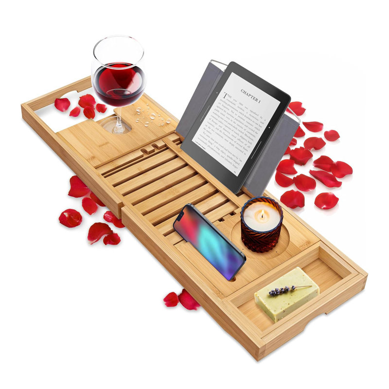 Freestanding Bamboo Bathroom Accessory Tray