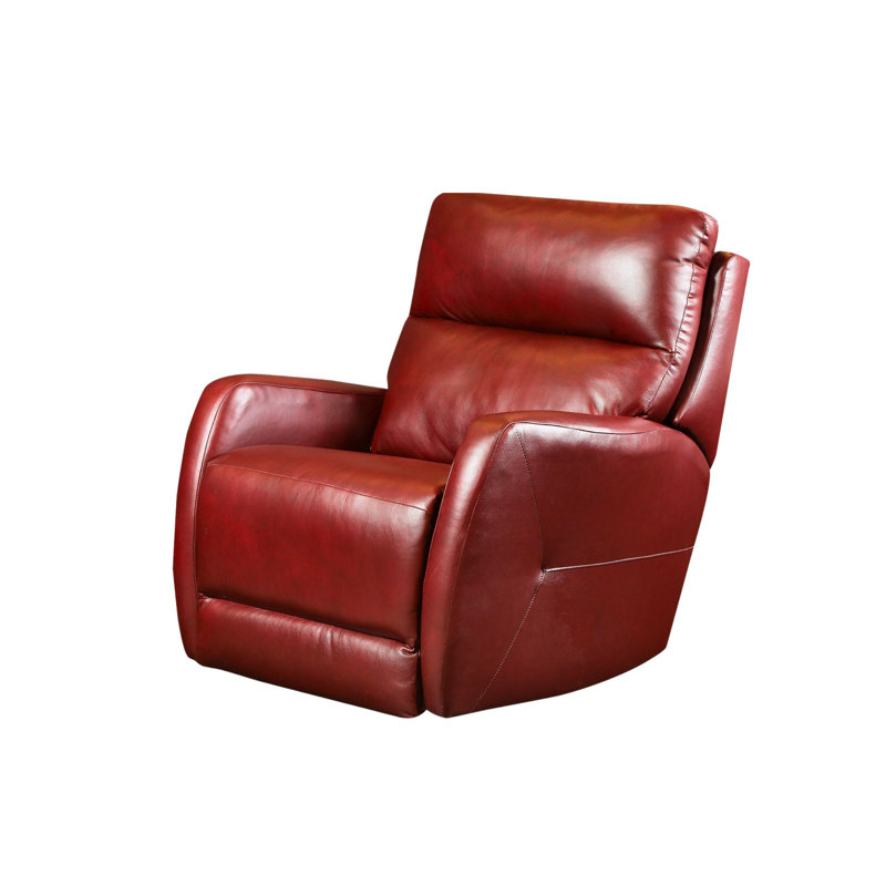 Espirit Leather Swivel Rocker Recliner, Red, Manual/Swivel Rocker