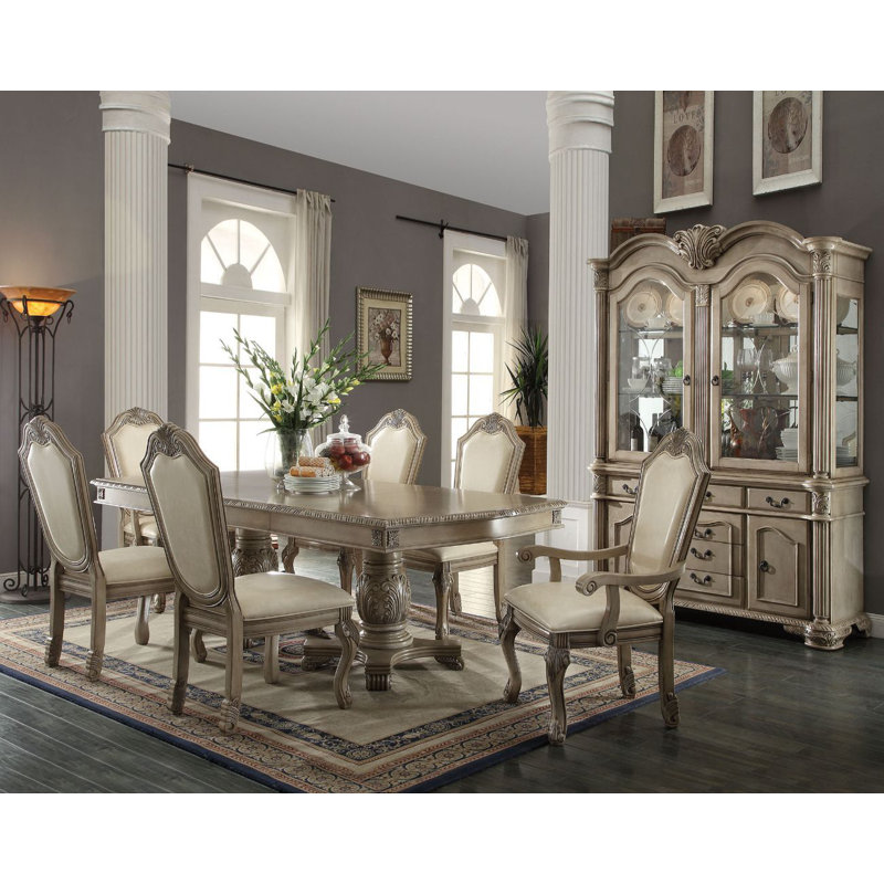 Liam Extendable Dining Table, Antique White