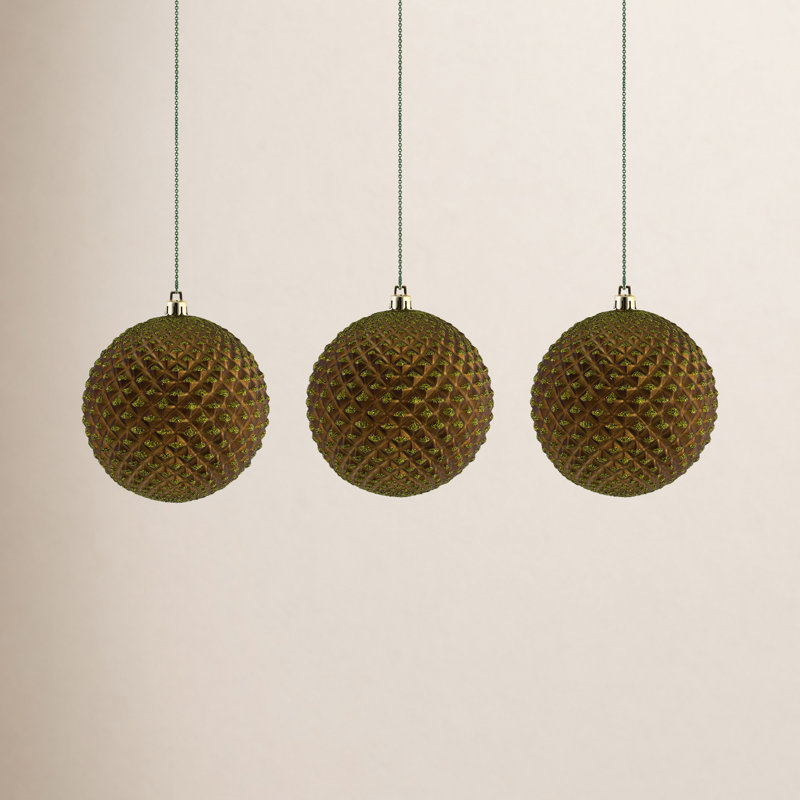 Ornement boule Durian Glitter, Olive