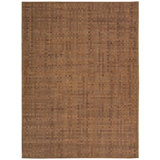 Equestrian Leather Geometric Area Rug in Saddle