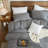 XINMIANFANG Striped Duvet Cover Set 100% Washed Cotton Comforter Cover for All Seasons Linen Feel Bedding Set-117357611-117357615