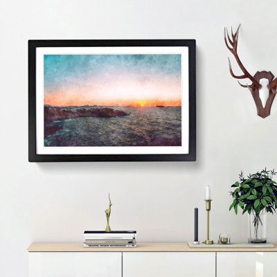 Sunset in Milos Greece - Picture Frame Painting Print