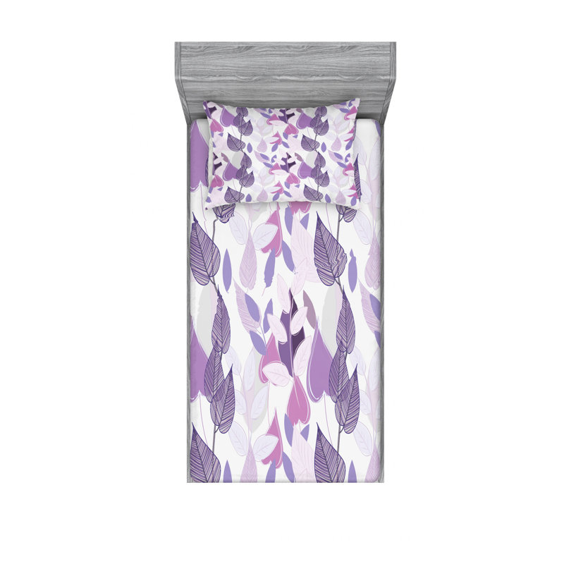 Spring Microfiber Floral Sheet Set, Twin Sheet Set, Lavender Floral