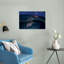 Sea Turtle Twilight Swim Dramatic Abstract Contemporary Turtle Nature Ocean Wall Art Print 1 Piece Wrapped Canvas Wall Art-383017434