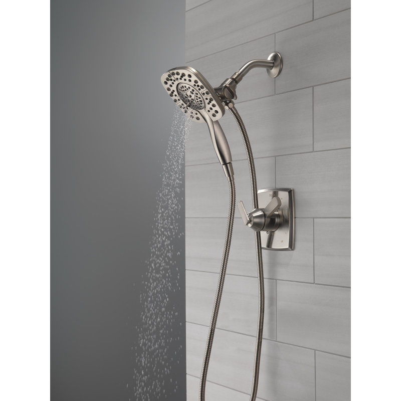 Pomme de douche double à 4 jets avec douchette In2ition, Inoxydable