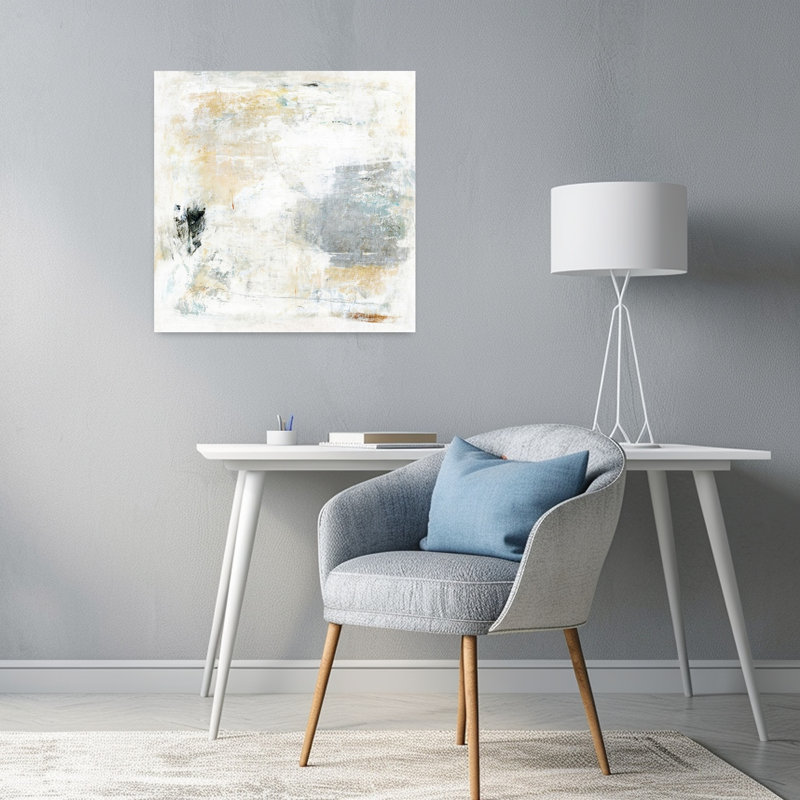 White Noise Abstract Minimalist Art, 24" H x 24" W