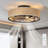 20 Inch Caged Ceiling Fans With Lights Flush Mount,Low Profile Fabric Farmhouse Bladeless Ceiling Fan With Remote, Farmhouse Ceiling Fan For Bedroom,6 Speeds Reversible Silent Fandalier